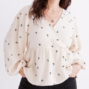 Madewell Cotton Bow Coquette Top